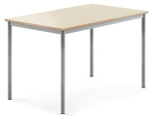 AJ Produkty Stůl BORÅS, 1200x800x760 mm, stříbrné nohy, HPL deska, bříza
