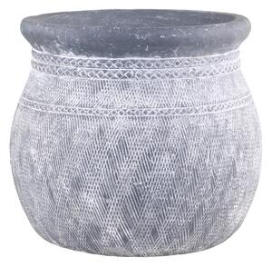 Šedý antik cementový obal na květináč se vzorem Cholet L - Ø 32*29cm - Chic Antique