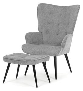 Křeslo šedé s podnožkou AK-303 GREY2