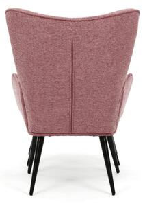 Křeslo růžové s podnožkou AK-303 PINK2