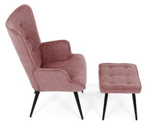 Křeslo růžové s podnožkou AK-303 PINK2