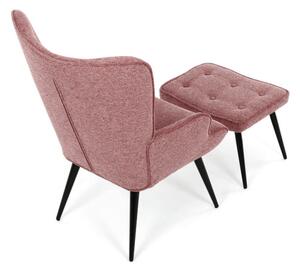 Křeslo růžové s podnožkou AK-303 PINK2