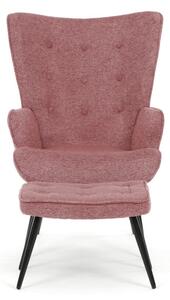 Křeslo růžové s podnožkou AK-303 PINK2