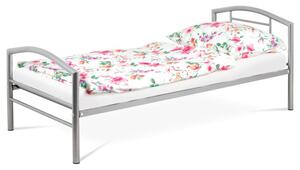 Kovová postel 90 cm stříbrná BED-1900 SIL