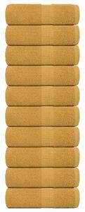 Ručníky FROGN 10 ks zlaté 30x30 cm 360 g/m² 136802