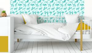 FUGU Ochrana zdi za postel - divoká zvěř blue Varianta ochrany zdi: Delší strana postele 200x65 + čelo levé 100x65 cm