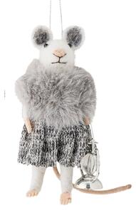 Plstěná vánoční ozdoba Peo Grey Wool Myška