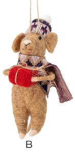 Plstěná vánoční ozdoba Peo Brown Wool B