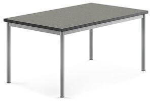 AJ Produkty Stůl SONITUS, 1200x800x600 mm, stříbrné nohy, deska s linoleem, tmavě šedá