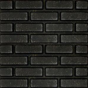 3D panel 0072, rozměr 50 cm x 50 cm, cihla černo-zlatá, IMPOL TRADE