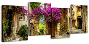 Gario 4 dílný obraz na plátně Staré město v Provence Velikost: 120 x 45 cm