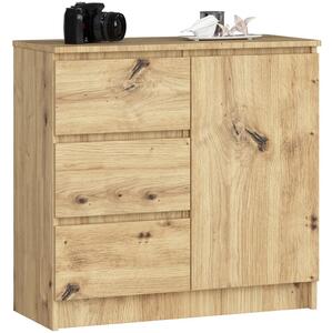 Komoda s šuplíky a dvířky CIELA - dub artisan