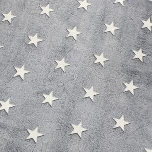 TP Mikroflanelová deka Premium 150x200 - Shining Stars světle šedá - ve tmě svítí