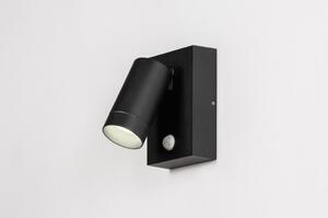 Nástěnné venkovní LED svítidlo s čidlem Vector Black (LMD)