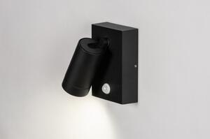 Nástěnné venkovní LED svítidlo s čidlem Vector Black (LMD)
