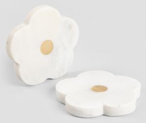Podtácky pod hrnek MARBLE STRIPES mramorové ve tvaru květu 724275 (4 ks)