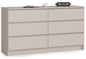 Ak furniture Komoda CLP 6SZ 140 cm kašmír