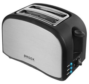 Retro topinkovač na 2 toasty Brock, 800W, funkce přihřátí a rozmrazení, stříbrný