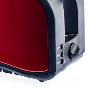Retro topinkovač na 2 toasty Brock, 800W, funkce přihřátí a rozmrazení, barva bordó