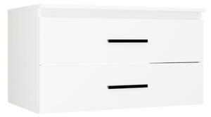 TP Living Závěsná skříňka pod umyvadlo s deskou NEL 2S 80 cm bílá/černá