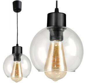 BERGE LED lustr závěsné svítidlo E27, skleněná koule, průhledné