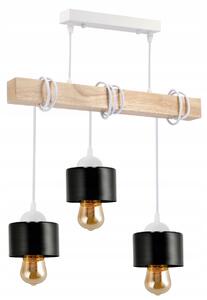 BERGE LED dřevěné závěsné stropní svítidlo, bílé, 3xE27 kelímek