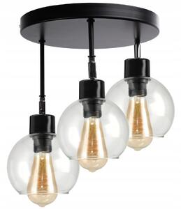 BERGE LED závěsné nastavitelné stropní svítidlo 3xE27 - průhledná koule