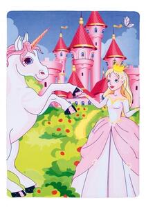 Vopi | Dětský koberec Fairy tale 631 princess, růžový/zelený/modrý