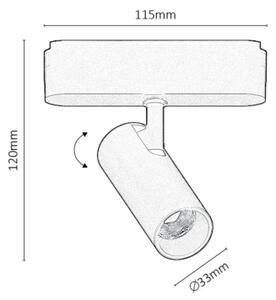 Rabalux 70103-LED Bod. svíti. do 1-fáz. lišt. sys. LiTrack LED/6W/24V 3000K