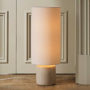 Globen Lighting Stojací lampa Florian, bílá/béžová, výška 80 cm, Bílá / opál, Obývací pokoj / jídelna, Textil / tkanina / hedvábí