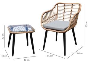 Zahradní ratanový nábytek - židle a stůl