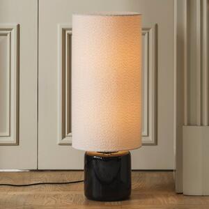 Globen Lighting Stojací lampa Florian, bílá/černá Výška 80 cm, Bílá / opál, Obývací pokoj / jídelna, Textil / tkanina / hedvábí