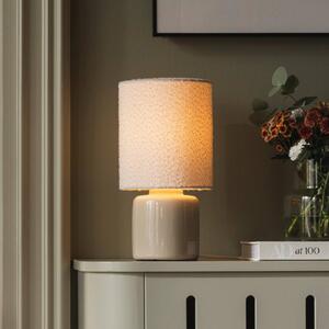 Globen Lighting stolní lampa Florian, bílá/béžová, výška 39 cm, Bílá / opál, Obývací pokoj / jídelna, Textil / tkanina / hedvábí, stojací lampa