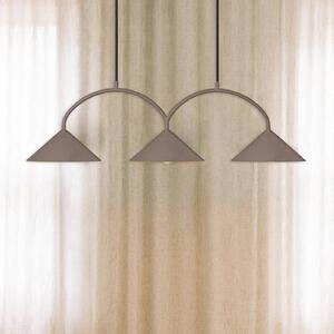 Globen Lighting závěsné světlo CURVE, délka 95 cm, hnědá, 3 žárovky., stmívatelný, Hnědá / rez, Obývací pokoj / jídelna, kov, Vintage