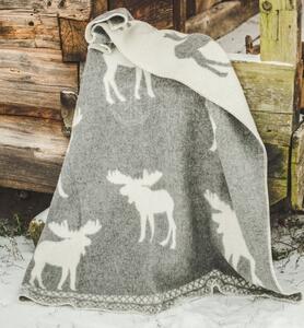 Vlněná deka Los šedý 130 x 200 cm