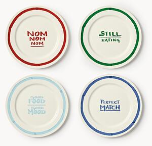 Sada porcelánových mělkých talířů s dekorativním motivem Tutti, 4 díly