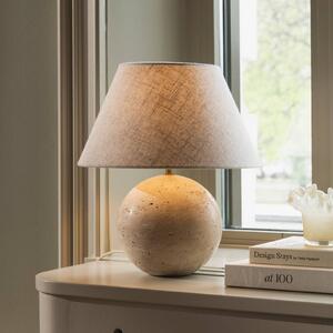 Globen Lighting stolní lampa Castello, béžová/béžová, výška 38 cm, Krémová / jantar, Obývací pokoj / jídelna, Textil / tkanina / hedvábí, Design