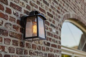 Lutec 5273601012 venkovní nástěnná lampa Kelsey | E27 | IP44 | Stínítko s efektem vodních kapek | Černá