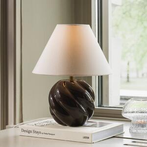 Globen Lighting stolní lampa DAHLIA, béžová/hnědá, výška 31 cm, Krémová / jantar, Obývací pokoj / jídelna, Textil / tkanina / hedvábí