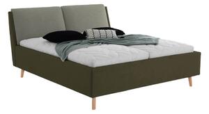 MUZZA Čalouněná postel talleva s úložným prostorem 160 x 200 cm zelená