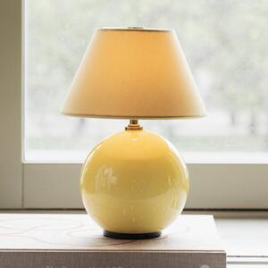 Globen Lighting Akumulátorová stolní lampa IRIS, žlutá/žlutá, výška 23 cm, stmívatelný, Žlutá / oranžová, Obývací pokoj / jídelna, Textil / tkanina / hedvábí