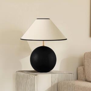 Globen Lighting stolní lampa IRIS, béžová/černá, výška 39 cm, Krémová / jantar, Obývací pokoj / jídelna, Textil / tkanina / hedvábí, Vintage