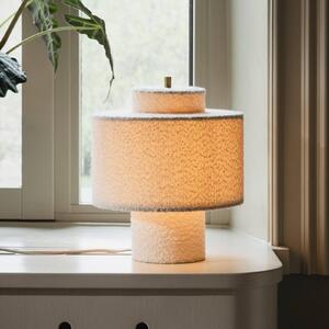 Globen Lighting stolní lampa Noah, bílá, výška 31 cm, textil, Bílá / opál, Obývací pokoj / jídelna, Textil / tkanina / hedvábí, Skandinávský, stojací lampa