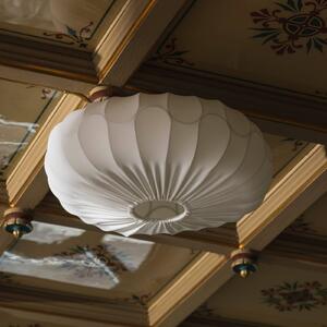 Globen Lighting Stropní světlo BLADVERK, bílé, Ø 50 cm, textil, stmívatelný, Bílá / opál, Obývací pokoj / jídelna, Textil / tkanina / hedvábí, Skandinávský