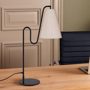 Globen Lighting stolní lampa Lou, černá/bílá, výška 55 cm, Bílá / opál, Obývací pokoj / jídelna, Textil / tkanina / hedvábí, Design