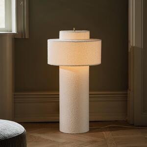 Globen Lighting Stojací lampa Noah, bílá, výška 88 cm, textil, Bílá / opál, Obývací pokoj / jídelna, Textil / tkanina / hedvábí, Skandinávský