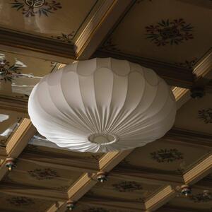 Globen Lighting Stropní světlo BLADVERK, bílé, Ø 70 cm, textil, stmívatelný, Bílá / opál, Obývací pokoj / jídelna, Textil / tkanina / hedvábí, Skandinávský