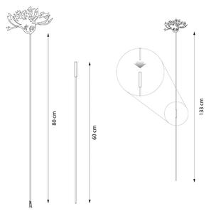 Zahradní kovová dekorace rezavá chrpa ornament XL