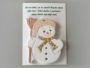 Vánoční přáníčko - sněhulák Keramika Andreas