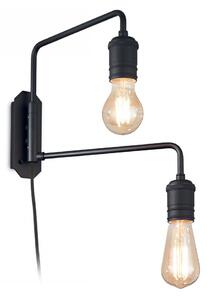 Ideal Lux 242385 nástěnná lampa Triumph 2x60W | E27 - černá, s nastavitelnými rameny